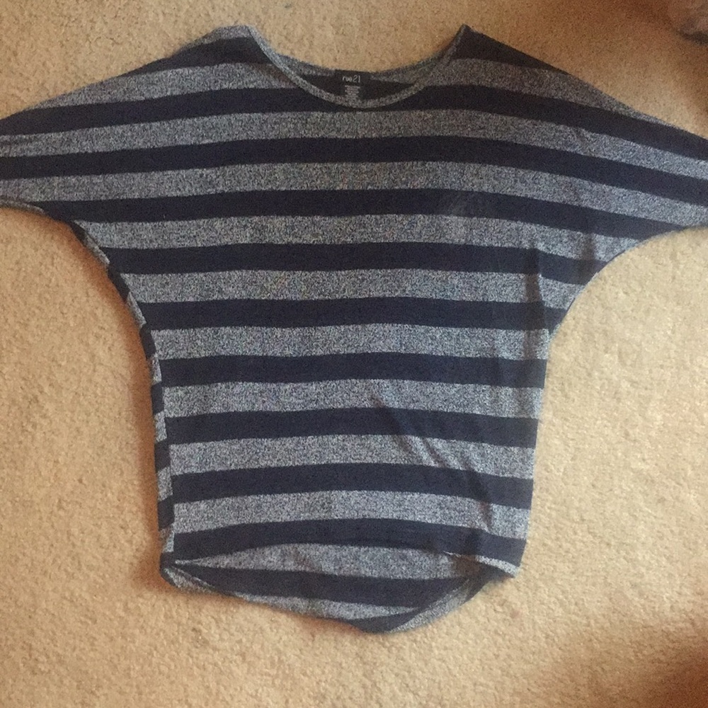 Grey and Blue Stripped Top!
